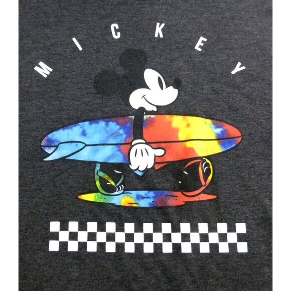 Neff Disney Mickey Mouse Tie Dye Checkerboard Surfboard T-Shirt XL Tee - Picture 2 of 6